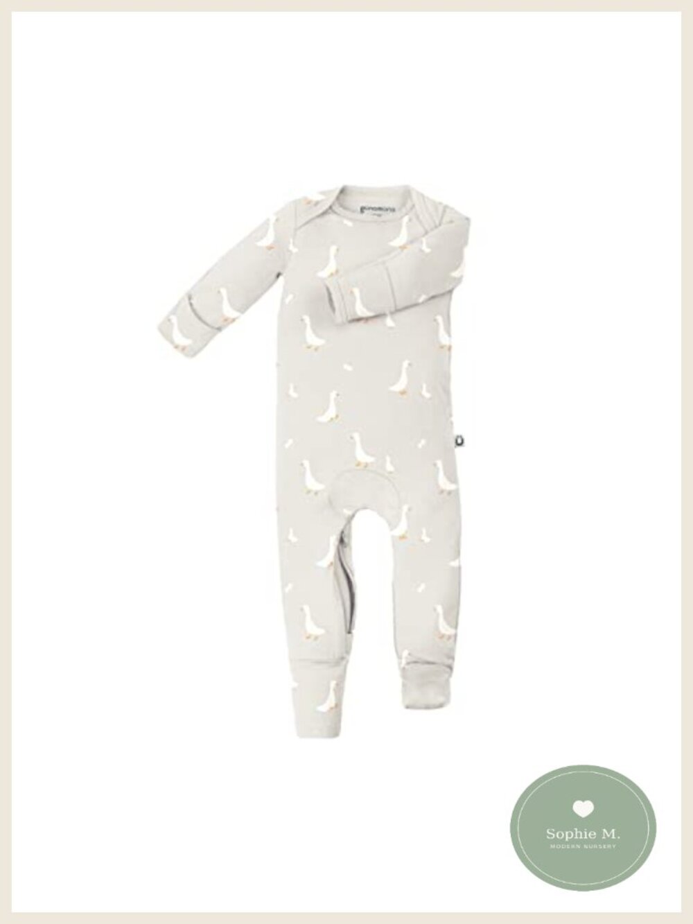 Convertible Baby Footie Pajamas 2-in-1 Romper Rayon Diaper Zip Fold-Over Mittens